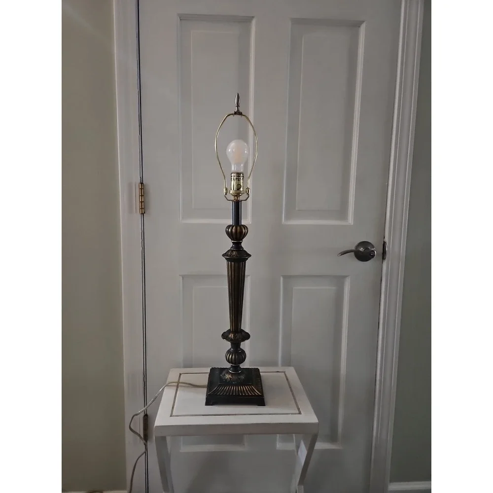 Vintage‎ 1980's Bombay Lamp With Black And Brass Finish
